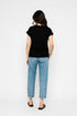 Daisy-Textured Rib Roll Cuff Tee